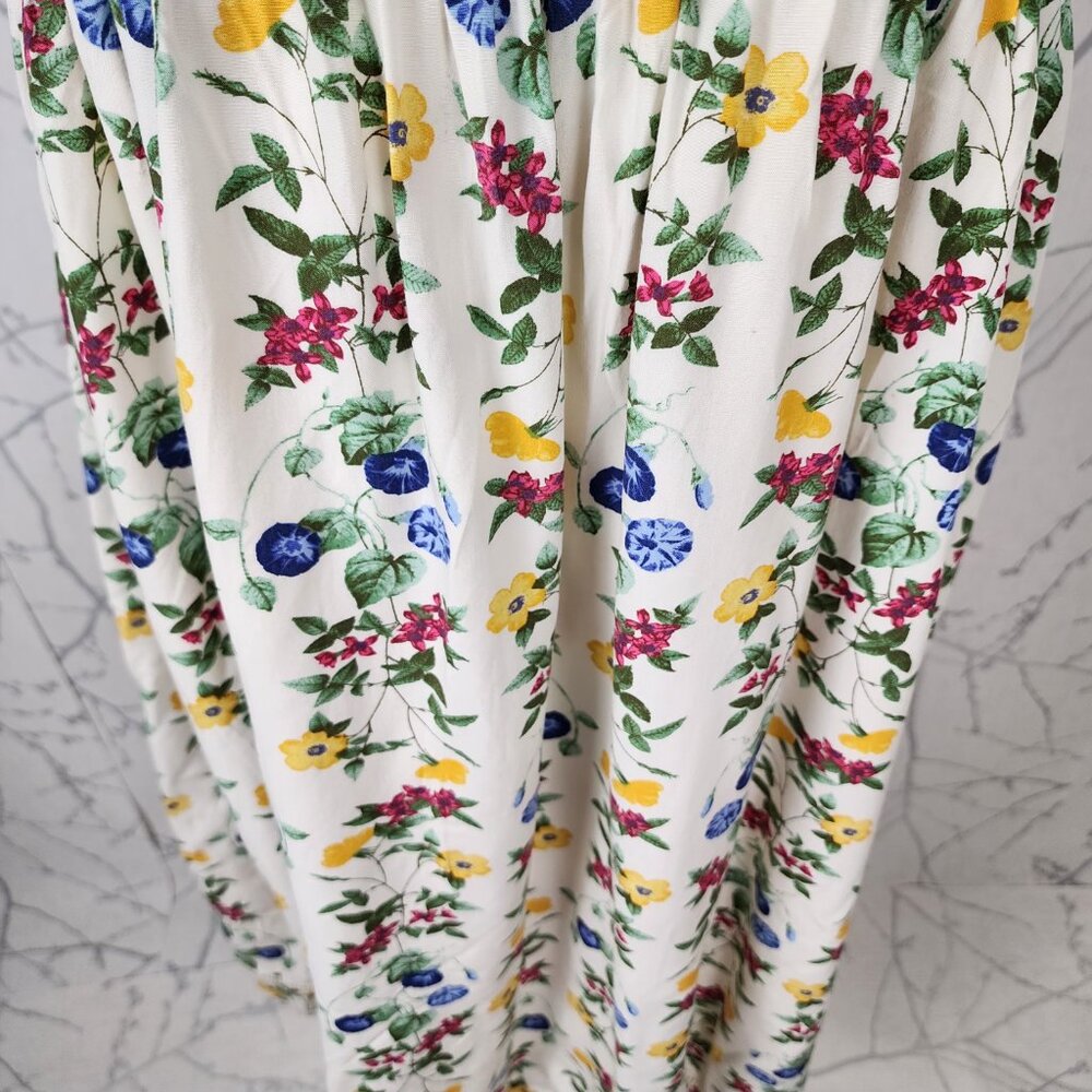 Old Navy Colorful Floral Printed Strappy Smocked Midi Dress - Picture 2 of 8